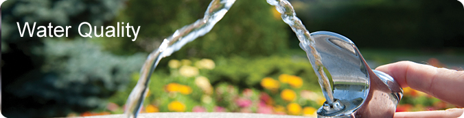 Water Quality Banner - water flowing out of water fountain.